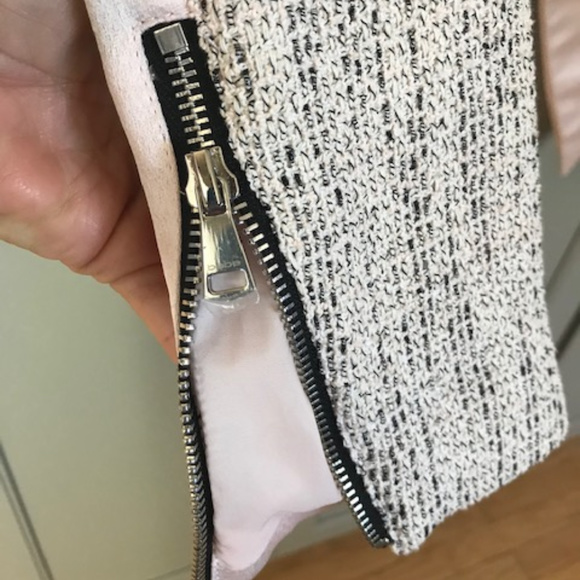 NWT Bebe Hi Lo Front With Tweed Sleeves Jacket - Picture 6 of 6